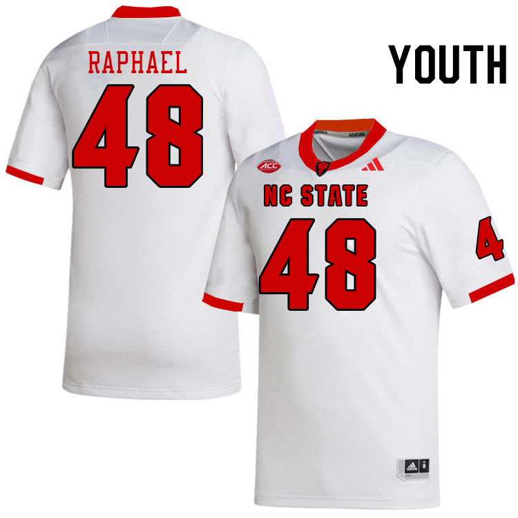 Youth #48 Blake Raphael NC State Wolfpack College Football Jerseys Stitched-White